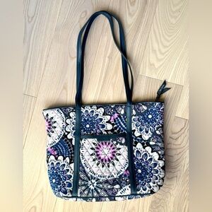 Vera Bradley Trimmed Vera Tote in the retired Mimosa Medallion pattern